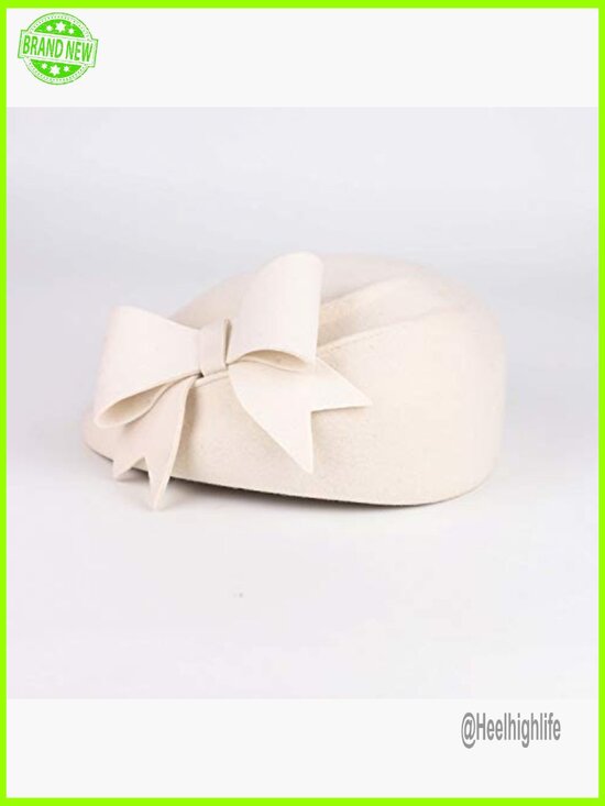Wool French Beret with Bowknot Adjustable Vintage Winter Hat main image 3